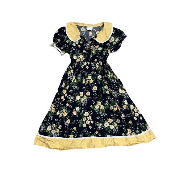 Beautiful Rare Editions Girls VINTAGE DRESS | Rare Editions Blue Floral Yellow F - Picture 2 of 6